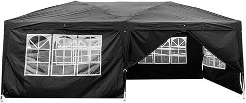 Toldo plegable de 10 pies x 20 pies al aire libre, 6 paredes laterales extraíbles (4 ventanas), una tienda instantánea con bolsa de transporte, gran