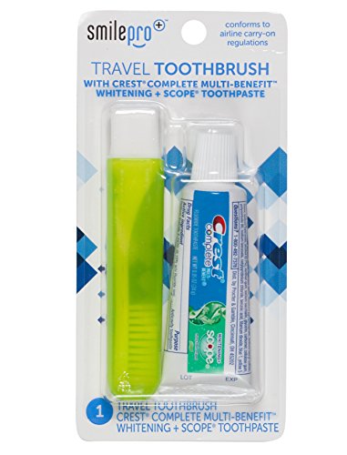 Dental Source Travel Toothbrush and Crest Toothpaste Kit, 2 Piece set
