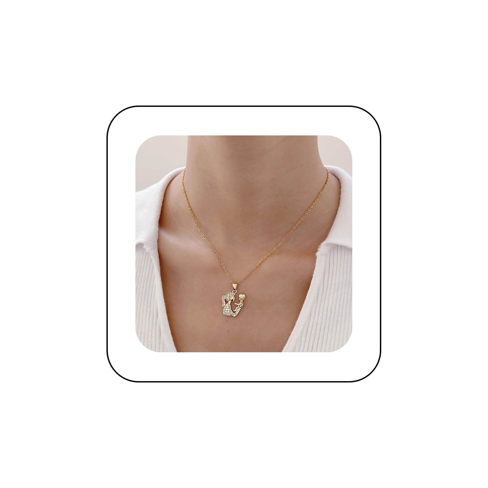 Collana con citazione personalizzata riempita d'oro, regalo per la matrigna - Italia