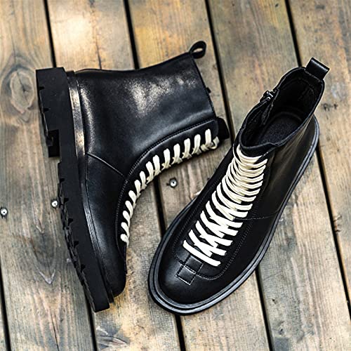 Lace Up Boots for Men Derby White Lace Height Increasing Elevator Cowhide Leather Anti-Slip Non Slip Stylish Formal Dress2