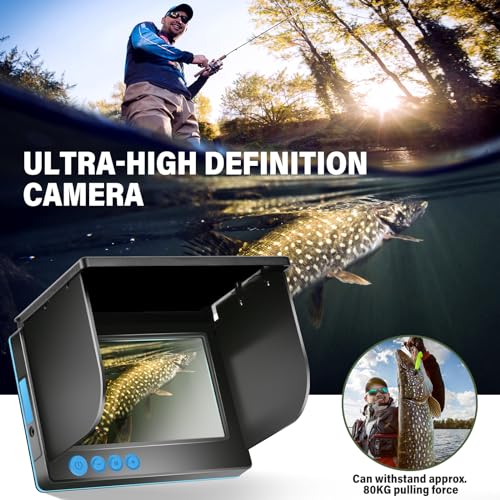 Image of Portable Underwater Fishing Camera 1000TVL Pixels High-Definition 4.3-inch IPS Screen Display Fish Finder with 5000mAH Rechargeable Battery for Ice Lake Sea Boat Kayak Fishing. (5.0-inch)
