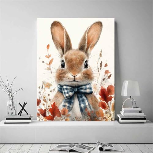 Tableau lapin rose encadré pour apaiser l'ambiance d'une chambre - 2