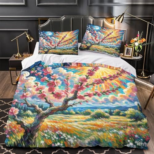 Housse de couette 140x200 fermeture éclair cachée Prune Prickly 3D