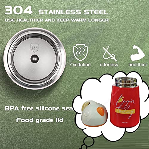 Image of FunBlast Stainless Steel Hot and Cold Water Bottle - Leak Proof Sipper Bottle, Stainless Steel Thermos for Girls, Cute Water Bottle Cup, Insulated Vacuum Cup Flask for Kids - 320 ML (4057-Red)