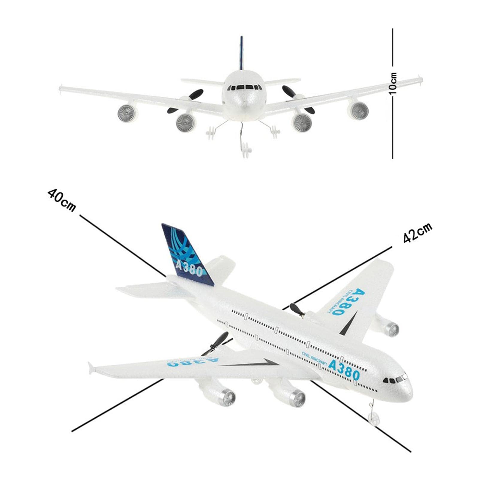Aeroplano Radiocomandato RC con, Elicottero Giocattolo per Bambini E Adulti, Modello di Aeroplano Radiocomandato, Pezzi di Ricambio, Schiuma E