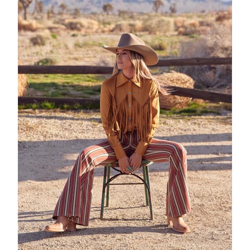 Wrangler® x Lainey Wilson Clay Denay Stripe Bell Bottom, Henna, 34W x 32L4