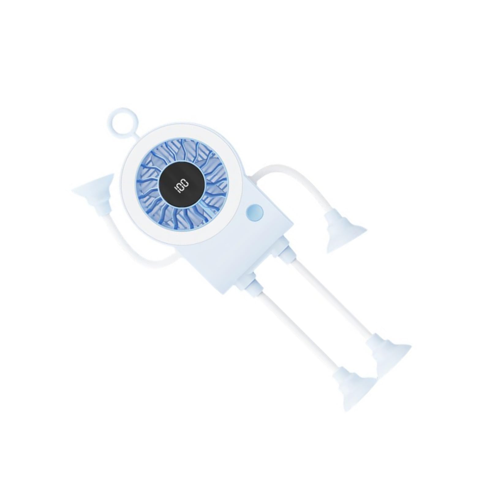 FROMCEO Weight Handheld Fan with Suction Cup and Bright LED Display 5 Wind Levels Powerful Cooling Fan Cooling Tool Powerful with Suction Cup