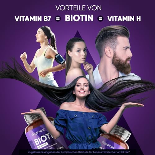Biotin Tabletten 12.000μg für Haare, Haut und Bartwuchs