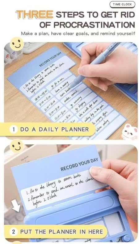 Portable Self-Discipline Chores Chart Daily Checklist Board with 15 Pcs Blank Paper Sliding Morning Routine Chart | Planning Boards Reminder Chart for Home School Office (1ps/Blue)