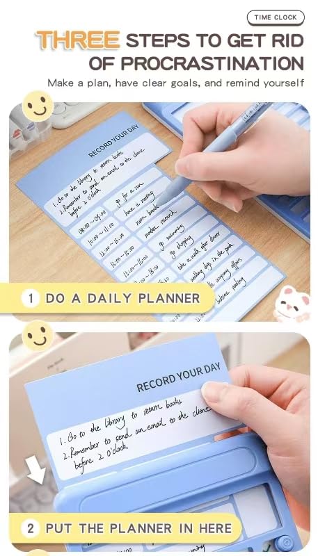 Kamini Enterprise Portable Self-Discipline Chores Chart Daily Checklist Board With 15 Pcs Blank Paper Sliding Morning Routine Chart | Planning Boards Reminder Chart for Home School Office (1ps/Blue) 4