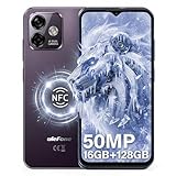 Ulefone Note 16Pro Smartphone Ohne Vertrag,50MP+8MP Smartphone,16GB+128GB Octa Core Handy Günstig,6.52' HD+ 4G Dual SIM Handy,NFC/Face ID/Fingerabdruck/GPS/OTG,Violett