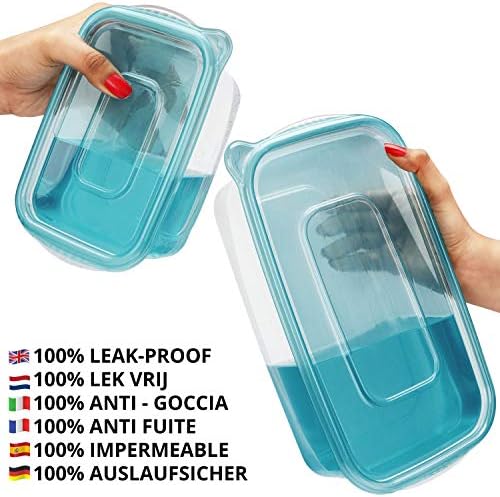 BELLE VOUS 26 Pack in 5 Sizes Clear Reusable Plastic Food Containers with Lids - Leak Proof, BPA Free Food Storage Containers - Microwave, Freezer & Dishwasher Safe - Meal Prep Lunch Boxes