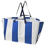 IKEA SÄCKKÄRRA Carrier bag, white/blue, 37x57x39 cm/71 l