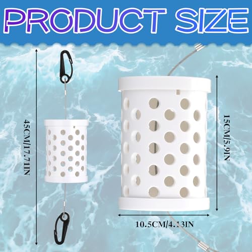 Hollowfly Large Fishing Bait Trap Cage Crab Trap Cage Holder Feeder Box Style Container 5.9 x 3.9 Inches Plastic Capacity with Multi Hole Dispersion for Fishing