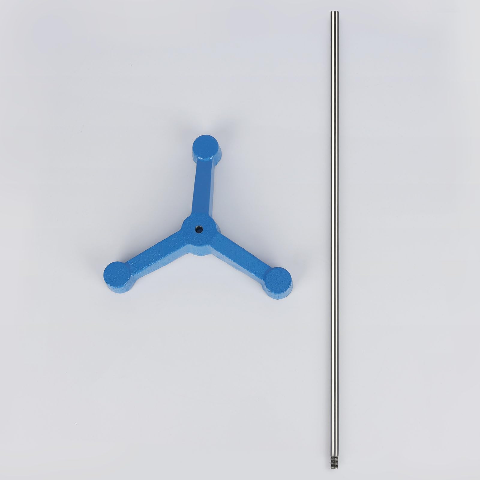 Labasics Dreieckiger Stativsockel mit Langem Stab, Robuster Edelstahl Laborständer für Stabilen Versuchsaufbau, Ideal zur Unterstützung von Laborausrüstung und Glaswaren, 135 mm