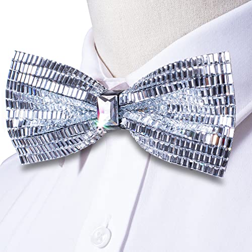 Image of Hi-Tie Bow Ties for Men Pre-Tied Pocket Square with Cufflinks Mens Bowtie Sets for Wedding Formal Party