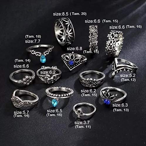 KIT ANÉIS FALANGE JOIAS PANDORA JOGO COM 13 ANEIS C5634