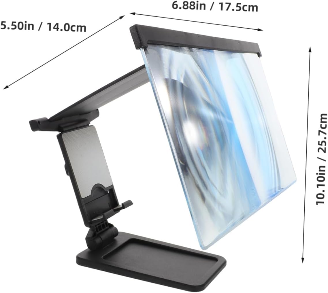 Portable 12 Phone Monitor Screen Magnifier Universal Cell Phone Holder Tripod Stand Reduce Eye Strain for