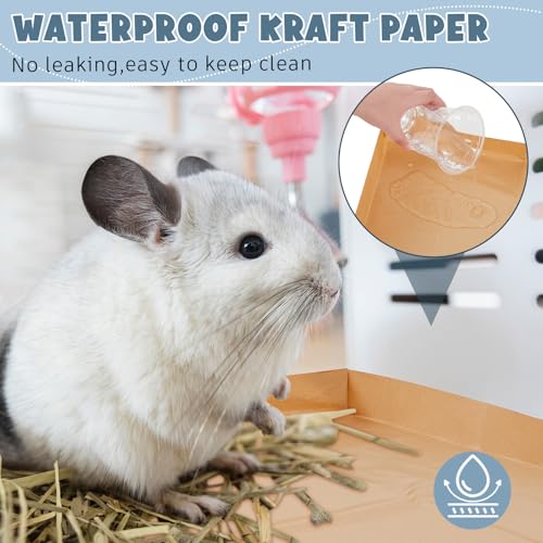 Fuyoooo 6 Pcs Disposable Guinea Pig Cage Liner 48 x 24\" Cage Disposable Bottom 4 x 2 ft Large Waterproof Kraft Paper Liner Bag for Small Animal Bedding Pet Supplies - Thumbnail 3
