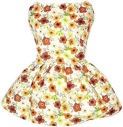 JcDuDoi Flower Dog Clothes for Small Dogs Girl，Cute Dog Dresses，Holiday Festival Christmas New Year Dog Dress，Pet Clothes Dog Apparel Fancy Clothing (Flower, X-Large)