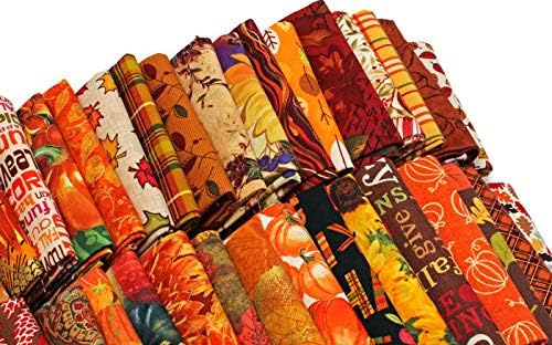 Fields Fabrics 10 Fat Quarters - Autumn Fall Fat Quarter Bundle Autumnal Nature Leaves Quality Quilters Cotton Fabrics M227.02
