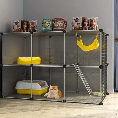 Pet Cages Indoor Enclosure Detachable Metal Wire Kennels Crate Large Extra Exercise Place Cage，Indoor Cat Playpen - Chinchilla & Small Animal Cage - Secure Exercise Space for Kittens, Puppie
