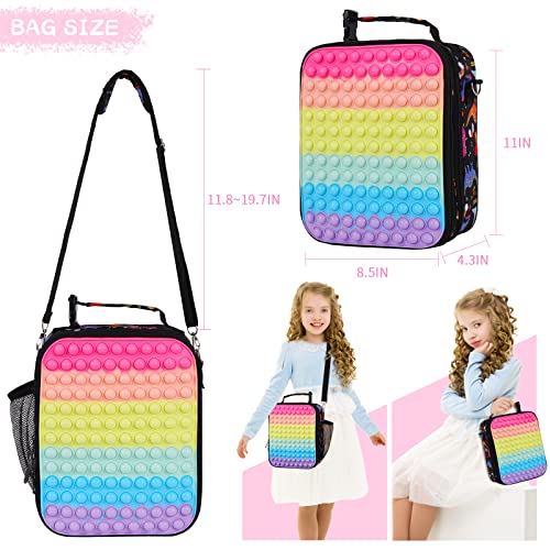Pop Lunch Box For Kids Insulated Lunch Boxes, Fidget Lunch Bag Toy For Kids Lunch Tote Bag For School Travel Outdoor With Adjustable Shoulder Strap Back To School Gifts(Dinosaur) #TOP2