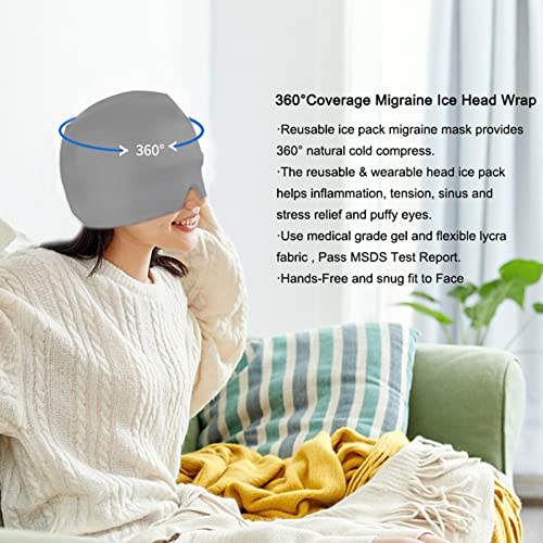 Chapéu para cabeça, enxaqueca 360 graus - Enxaqueca para cabeça, cobertura para olhos, tensão, sinus