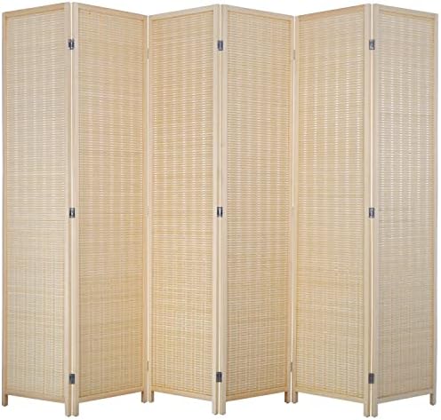 FDW Room Divider Bamboo Room Divider Wall Folding Privacy Wall Di...