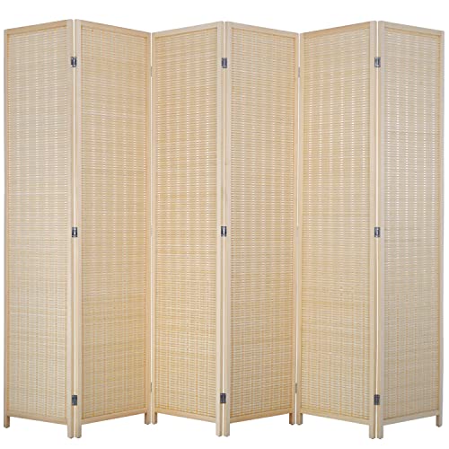 FDW Room Divider Bamboo Room Divider Wall Folding Privacy Wall...