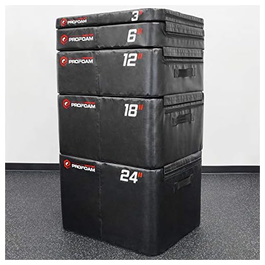 Meister PROFOAM Plyo Boxes - Foam Plyometric Jump Boxes for Professional Gyms - Black - 5 Box Set (24", 18", 12", 6", 3")