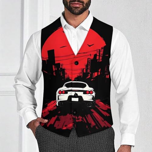 Japan Motorsport-Car Men's Suit Vests Dress Vest V-Neck Waistcoat Slim Business Formal with Pocket2
