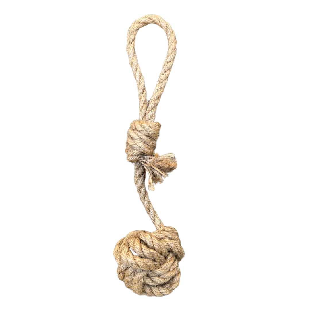 ROMNG Hemp Rope Dog Tug Toy - Eco-Friendly Dog Pull Rope with Long-Lasting Performance - Interactive & Entertaining Dog Gift - Hemp Rope Perfect for Medium Dogs, (25lbs to 50lbs)