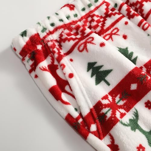 Womens Christmas Pajama Pants Christmas Tree Plush Flannel Sleep Pants - image 9