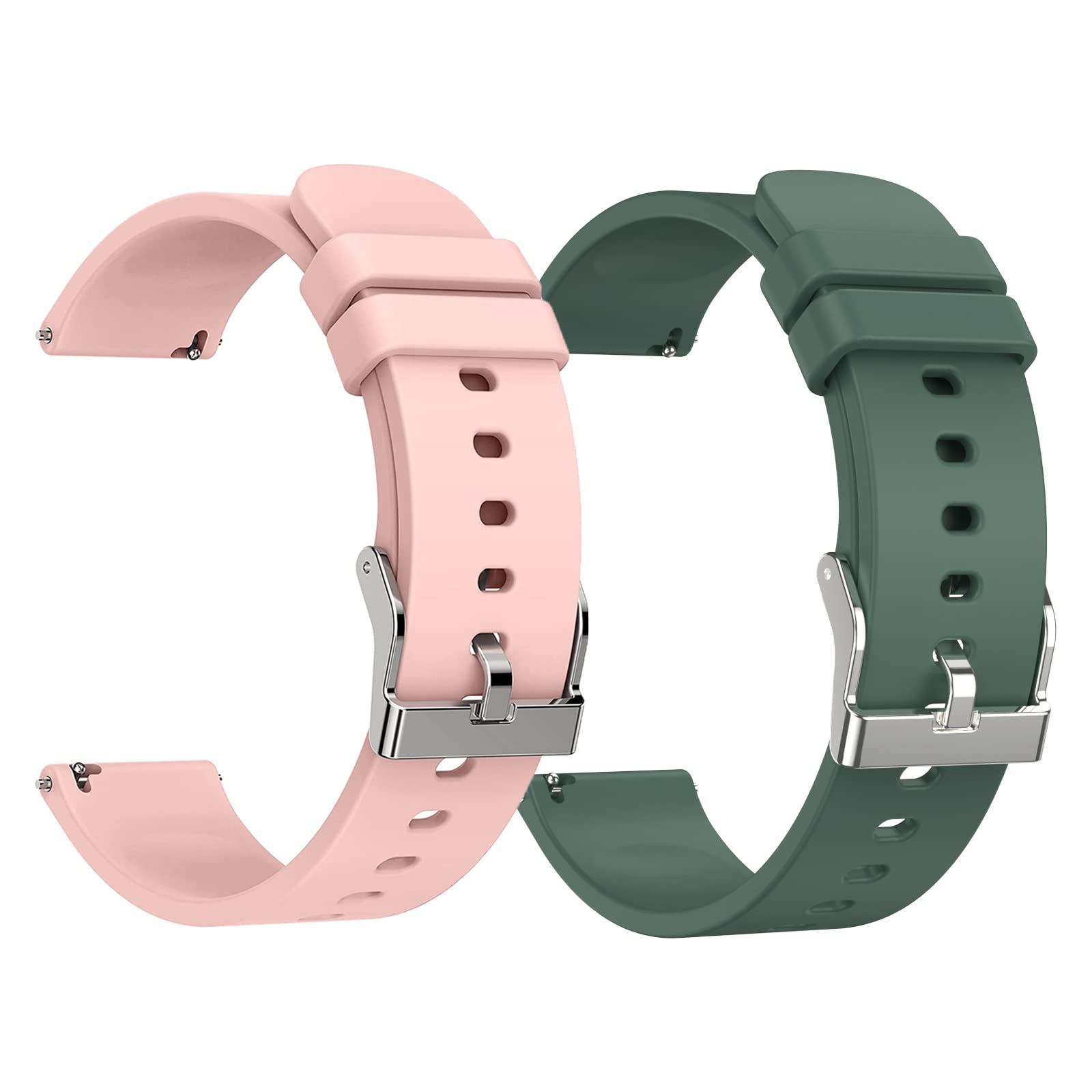 woednx Cinturino di ricambio da 20 mm per Smart Watch, sgancio rapido in morbido silicone delicato sulla pelle, cinturino per smartwatch