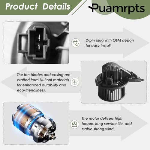 Image of Rear AC Heater Blower Motor Compatible with Tahoe 2013-2020, Traverse 2013-2023, Yukon 2013-2020, Acadia 2012-2023, Enclave 2013-2024, CT6 2016-2020, Escalade 2013-2020, XT6 2020-2024
