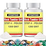 EyaeyaO 1200 Fine Aluminum Oxide, Final Polish for Tumbling Stones, Aluminum Oxide Powder Compatible with Any Rock Tumbler, Rock Polisher- (8 Ounces)