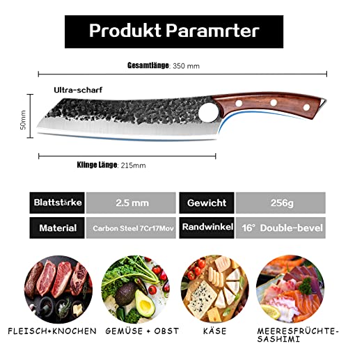 Purple Dragon Kochmesser, Profi Küchenmesser Messer Chefmesser Allzweckmesser aus hochwertigem...