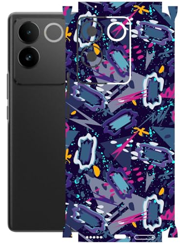 Image of AtOdds - Full Body Back Screen Guard Protector Film - Lamination Wrap Skin Sticker Compatible with IQOO Z7 PRO (5G) | Scratchproof Matte Finish (Abstract)