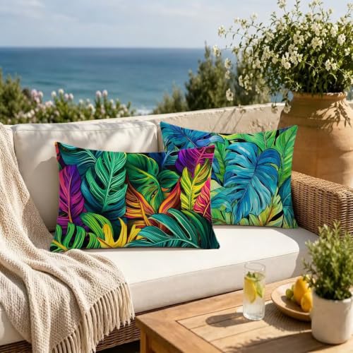 Fundas cojines exterior impermeable verde 40x80 decorativos lino juego de 2 almohada rectangular 4