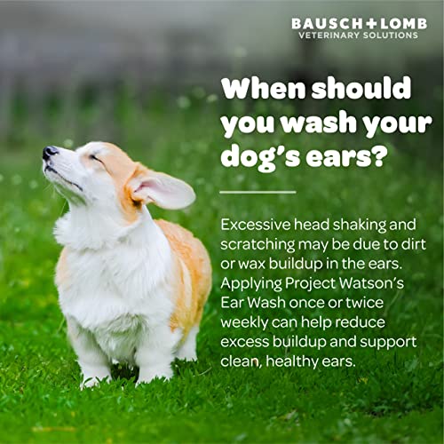 Project Watson Ear Wash For Dogs, Gentle Ph Balanced Formula To Help Support Ear Health & Hygiene, Contains Aloe Leaf Juice, Glycerin & Propylene Glycol, Hydrogen Peroxide & Fragrance Free, 4 Fl Oz #TOP2
