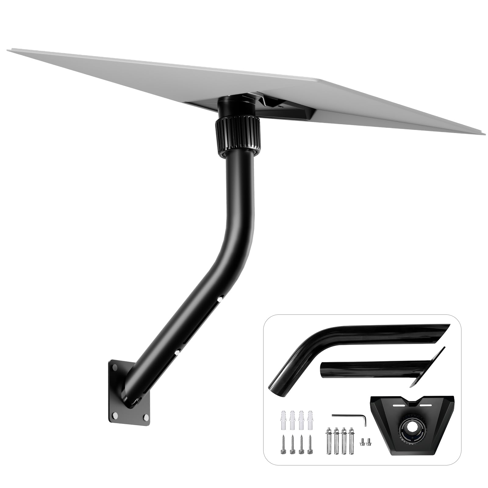 ALIINKD Starlink Gen 3 Mount with Pipe Adapter, Adjustable Mounting Kit Compatible with V3 Starlink Standard Dish, Wall Mount/Roof Mount for Starlink Internet Kit Satellite