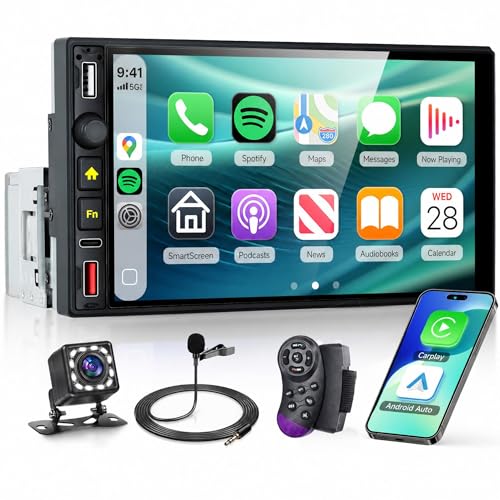 Radio para auto con pantalla táctil 7 pulgadas y cámara trasera miniatura 1