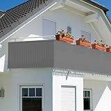 Balkonsichtschutz - Sichtschutz - Windschutz 600x75cm mit Farbauswahl (grau)