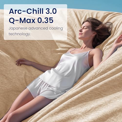 Image of TOPCEE Cooling Blanket(60 inchx90 inchTwin Size)for Night Sweats Absorbs Heat to Keep Adults, Children Cool on Warm Nights, Q-Max 0.5 Cooling blankets for Hot Sleepers, Ultra-Cool Lightweight Blanket for Bed
