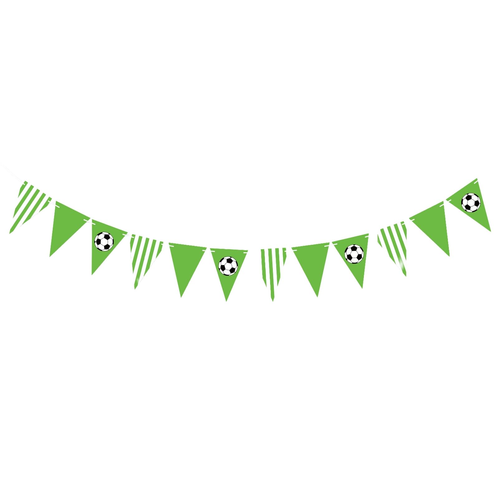 bayicie Soccer Party Pennant Banner Triangle Flags Balls Garland Sports Theme Hanging Bunting Banner for Soccer Fans Home Party