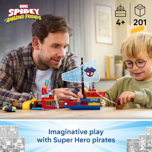 LEGO Marvel Spidey and His Amazing Friends Team Spidey Pirate Ship 11208 | Building Toys for Boys & Girls, Ages 4+, Marvel Toy for Pretend Play, Includes 4 Minifigures, 201 Pieces, Gift for Kids - image 2