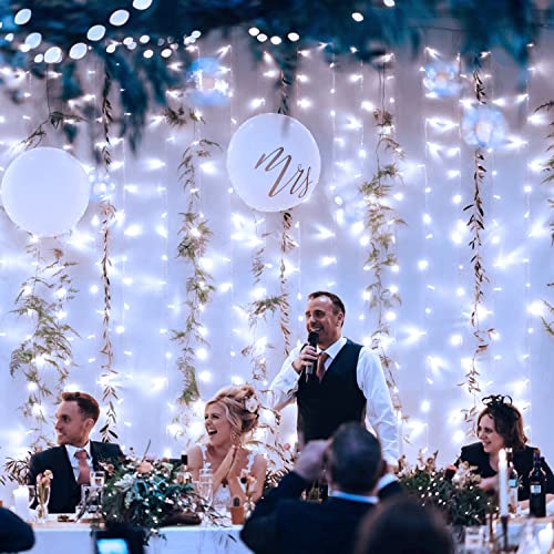 Jmexsuss EXS-C-0300-R 300 Led 9.8X9.8Ft White Curtain Lights With Remote, White Christmas Lights Indoor Plug In, 8 Modes White String Lights For Bedroom Wall Wedding Reception Party Backdrop Window Decorations thumb #7