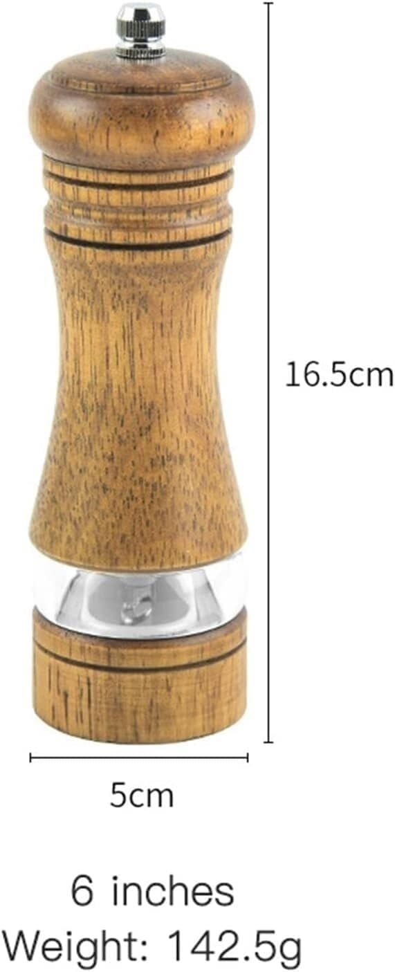 Wooden Salt and Pepper Grinder with Wooden Stand Manual Pepper Grinder Set Adjustable Ceramic Kitchen Spice