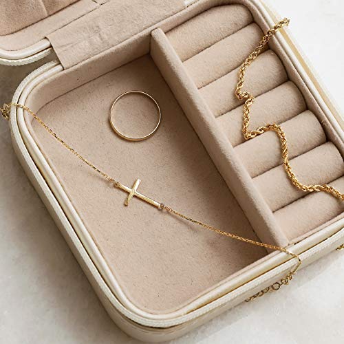 Gelin Sideways Cross Bracelet in 14K Solid Gold | 14k Gold Small Cross Bracelet for Women4